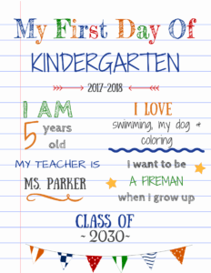 editable first day of school signs