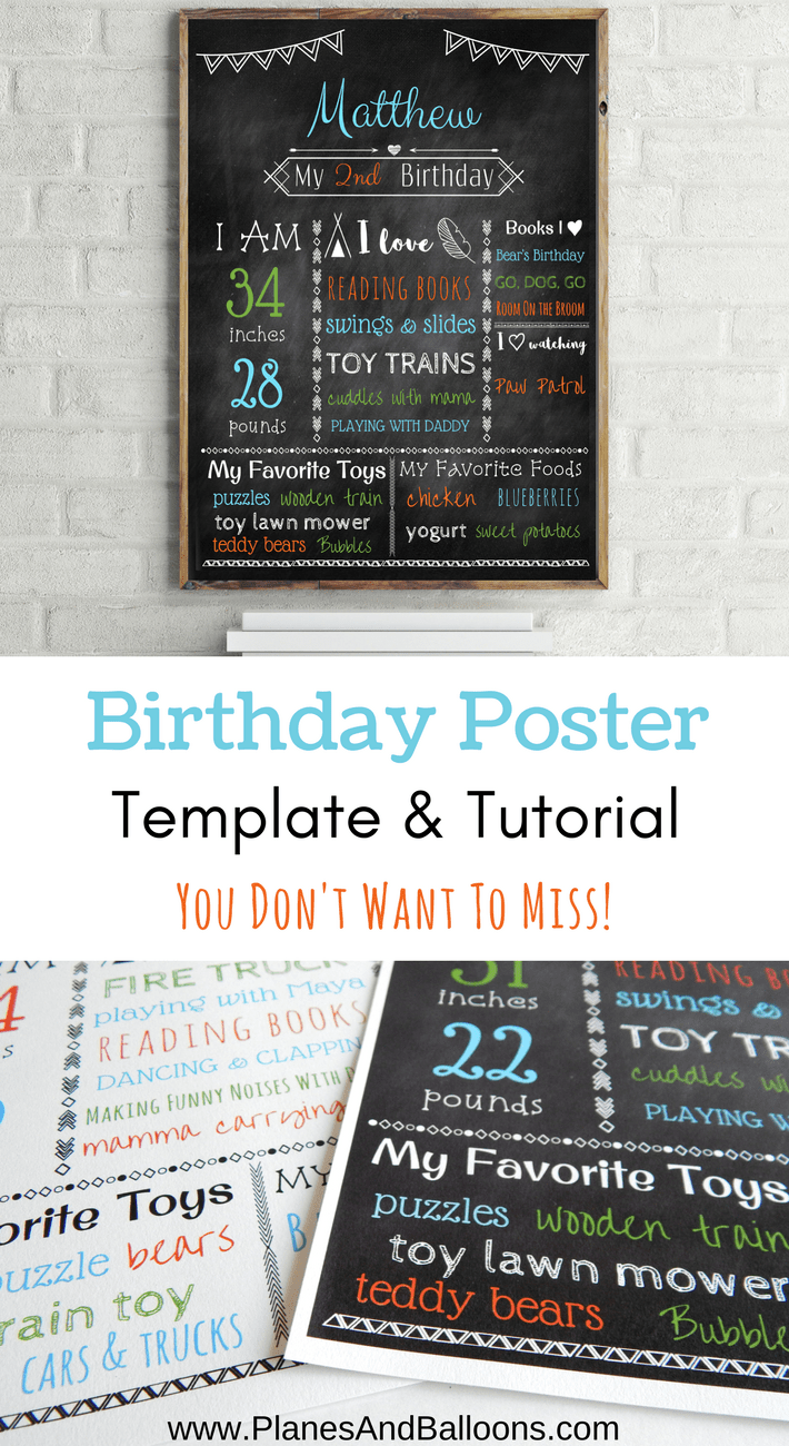 Birthday poster template FREE with Step-by-step Tutorial