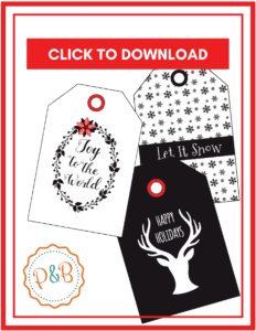 Christmas gift labels printable tags for free - Printable Christmas gift tags black and white! Perfect for friends, teachers, and adults. #christmas 