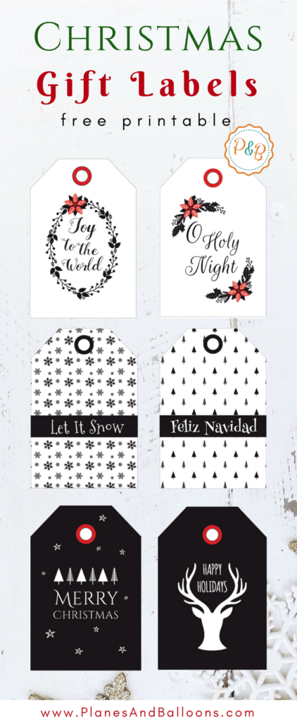 Christmas gift labels printable tags for free - Printable Christmas gift tags black and white! Perfect for friends, teachers, and adults. #christmas 