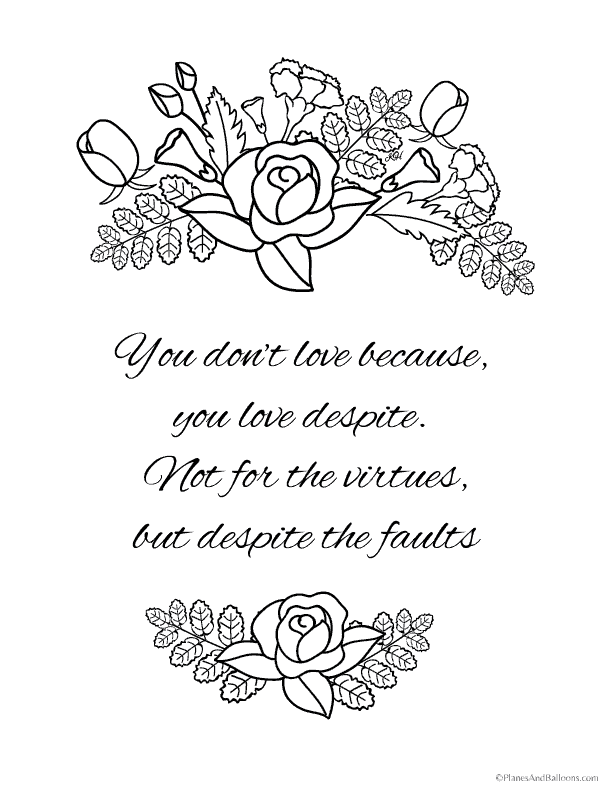 550 Flower Coloring Pages With Quotes Images & Pictures In HD