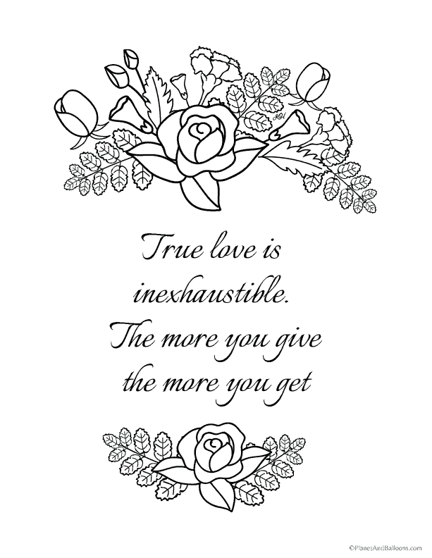 Love quote coloring pages