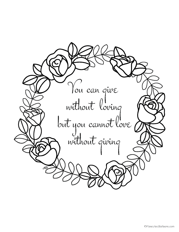 Love quote coloring pages