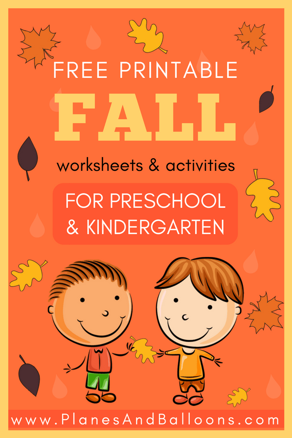 Fall worksheets for preschool and kindergarten. A great roundup of free printable fall worksheets. #fall