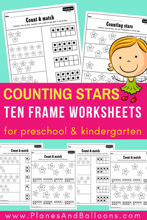 Free ten frame worksheets for kindergarten or preschool