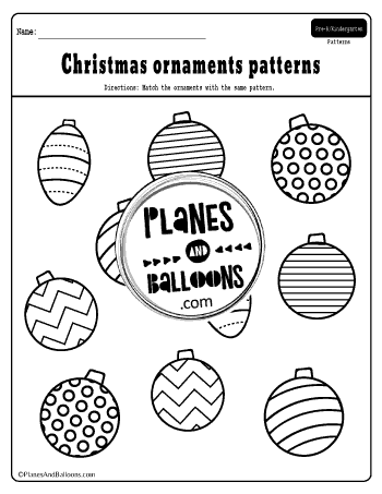 Christmas patterns worksheets