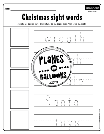 Christmas sight words