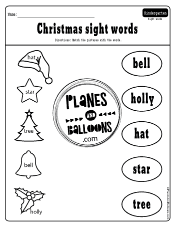 Christmas sight words