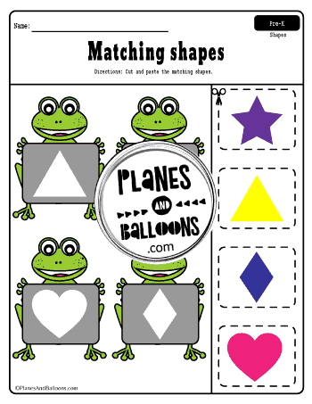 matching shapes worksheets