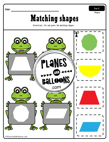 matching shapes worksheets