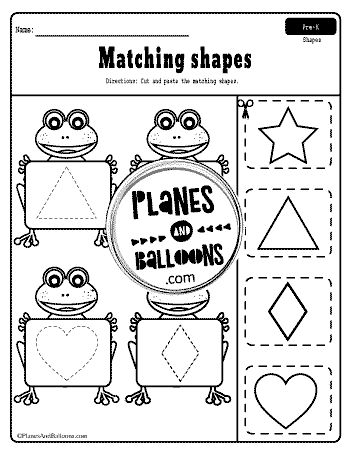 matching shapes worksheets