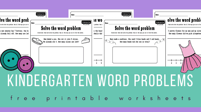 kindergarten math word problems worksheets