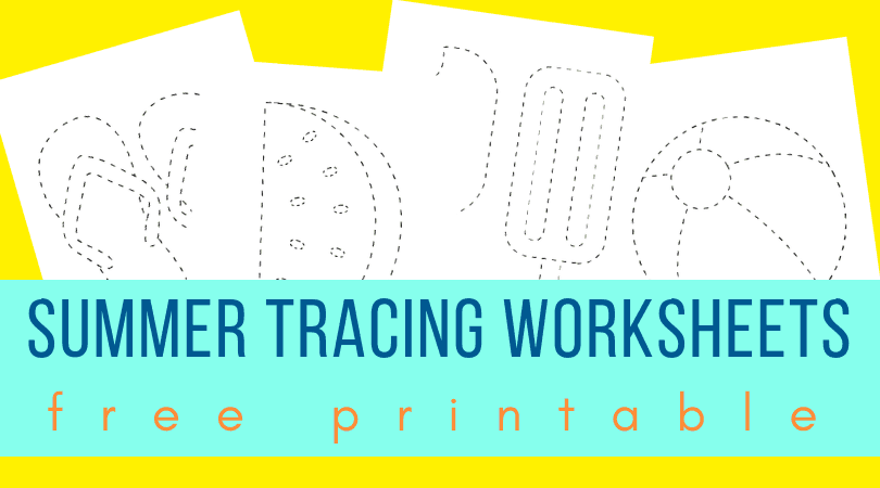 Picture of summer tracing worksheets