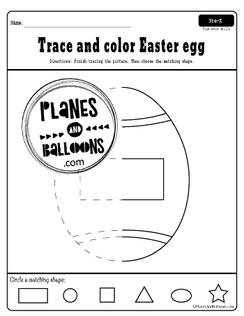 Easter shapes tracing
