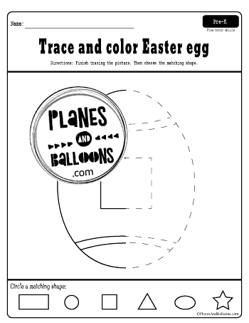 Easter shapes tracing