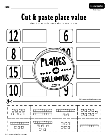 place value worksheets for kindergarten pdf