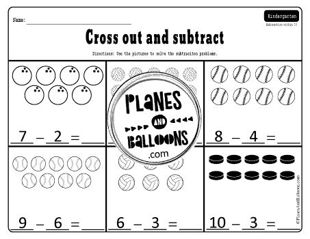 Subtraction within 10 kindergarten worksheets
