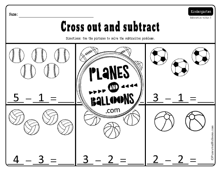 Subtraction within 10 kindergarten worksheets