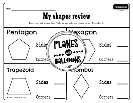 Properties of 2D shapes worksheets