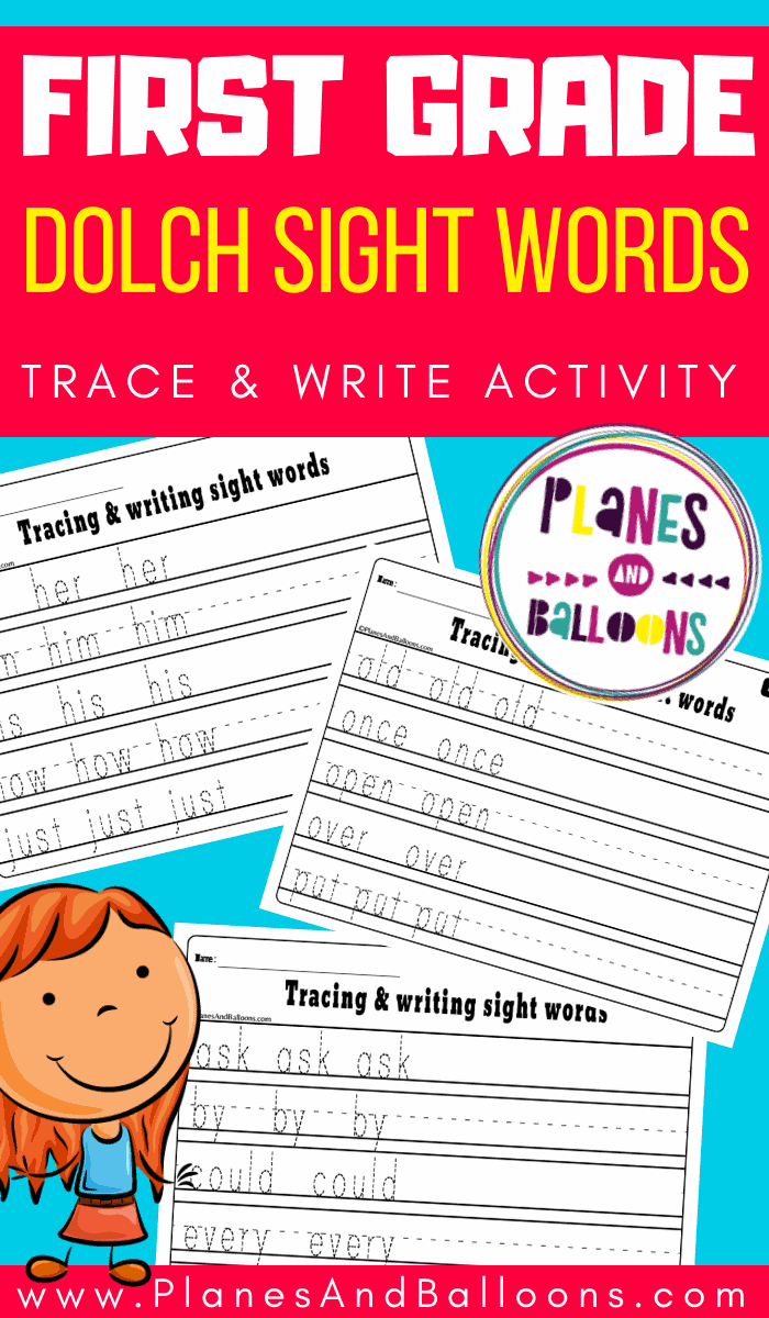 First grade sight words worksheets - tracing and writing PDF - Planes ...