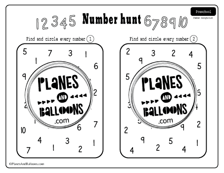 numbers 1-10 recognition activities for preschoolers
