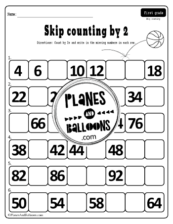 skip counting by 2 worksheet