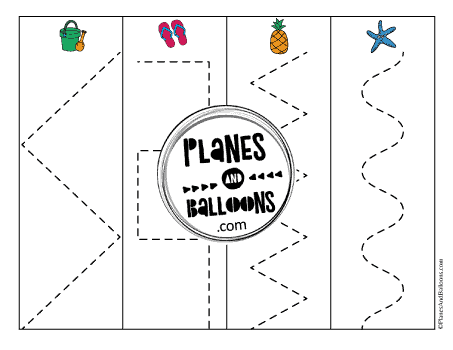 cutting lines summer worksheets for preschool