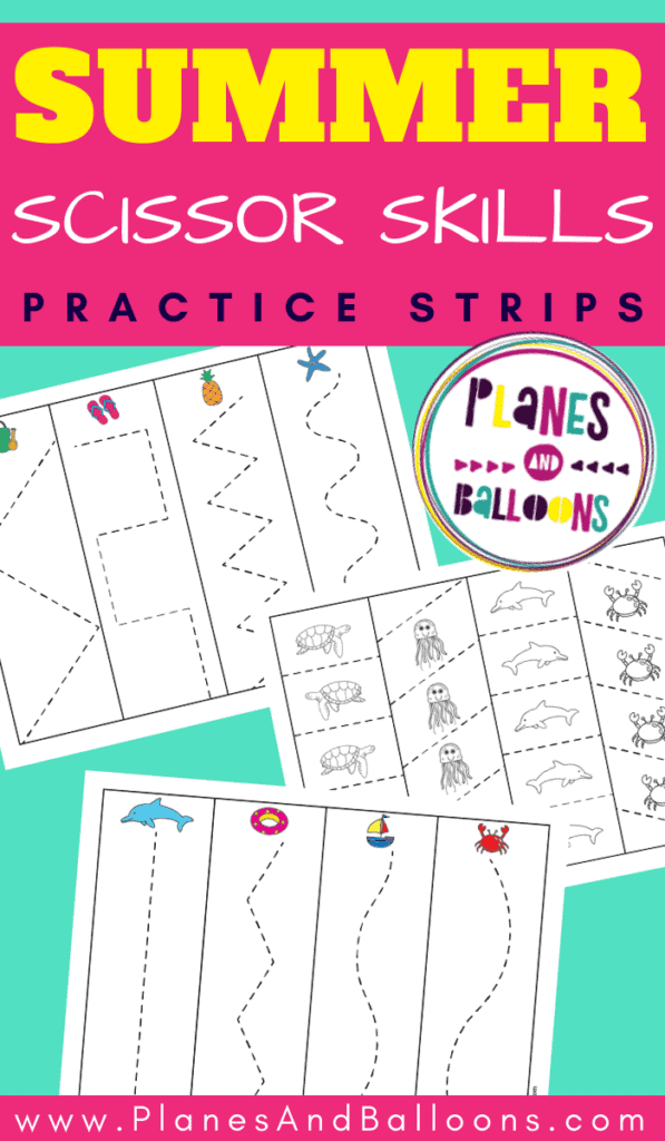 summer scissor skills worksheets