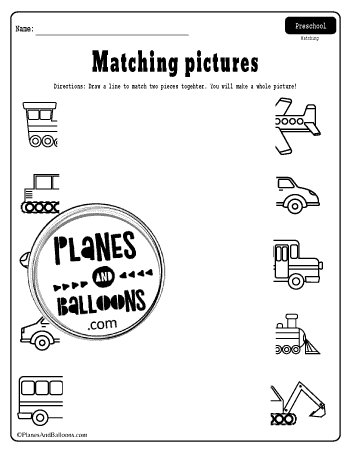 matching pictures worksheets