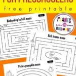 Fall mazes for preschool free printable