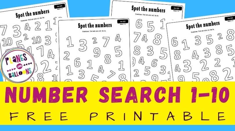 free number find worksheets - number search worksheets for preschool