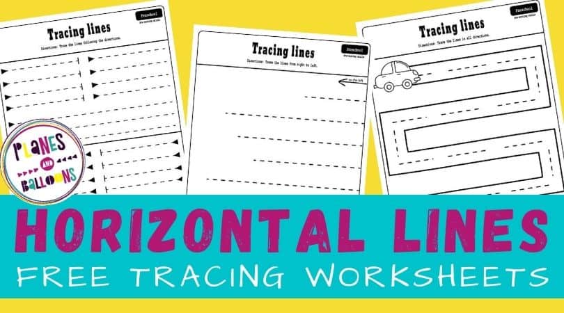 Free printable tracing horizontal lines worksheets for preschool.