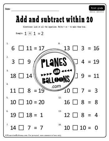 mixed addition and sutraction worksheet