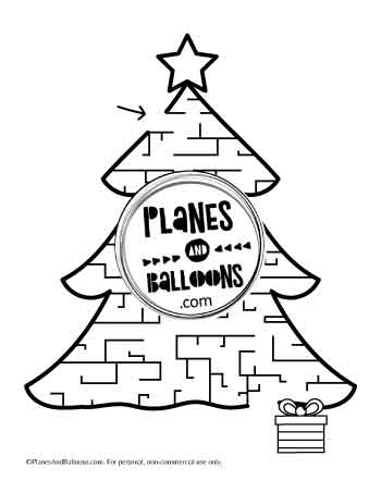 Christmas tree maze worksheet