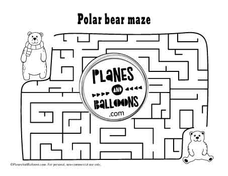 Polar bear worksheets maze