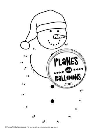 free printable dot to dot snowman worksheet