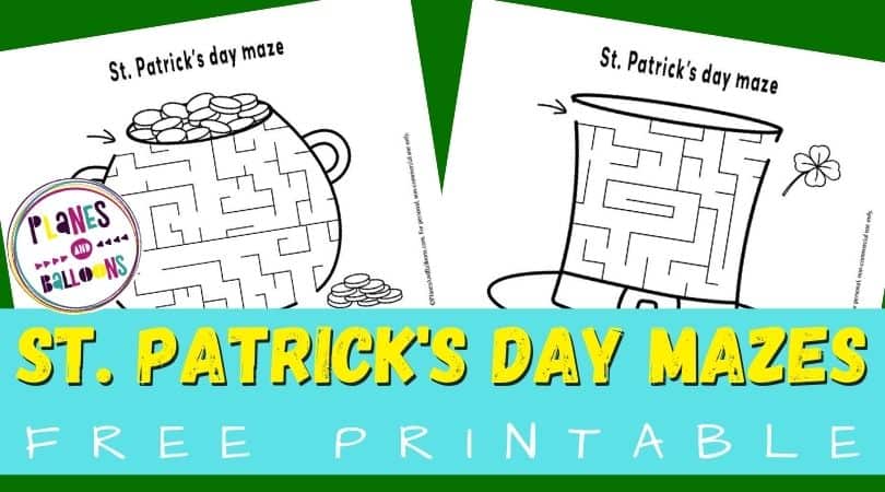 St. Patrick's day mazes - two pages on green background 