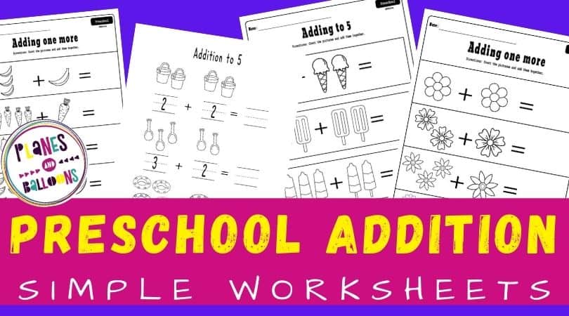 Addition worksheets on purple background