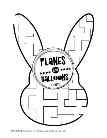 Easter bunny maze worksheet