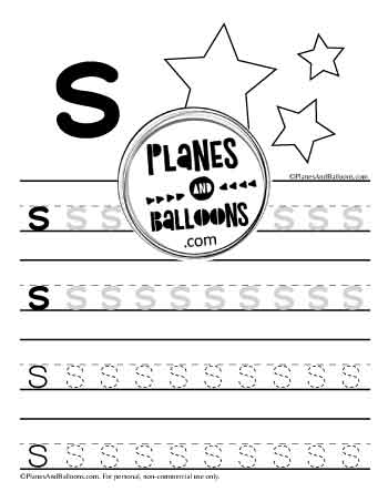 Lowercase letter s tracing worksheet