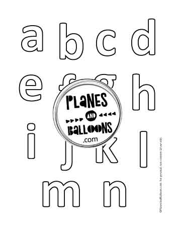 Lowercase alphabet letters to color