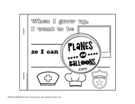 What I want to be page from the All about me booklet