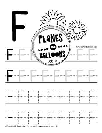 Uppercase letter F worksheet
