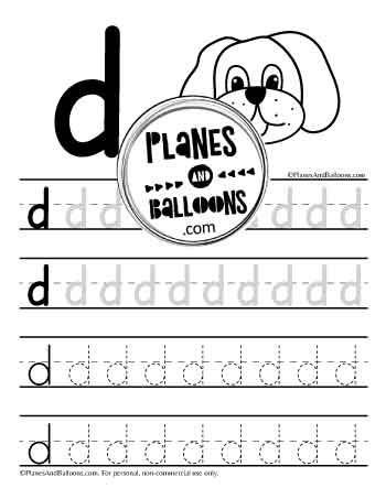 Lowercase letter d worksheet