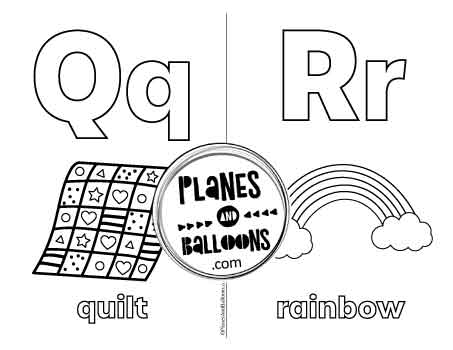 Letters Q and R worksheet abc coloring page
