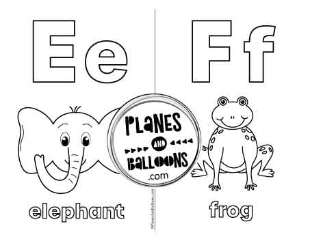Letters E and F worksheet abc coloring page