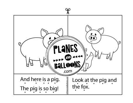 One page from easy reader book for kindergarten