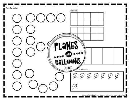 Number 15 do a dot worksheet