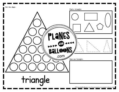 Triangle shape do a dot printable worksheet