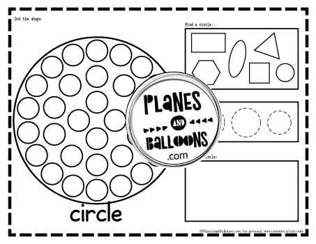 Circle shape worksheet do a dot printable